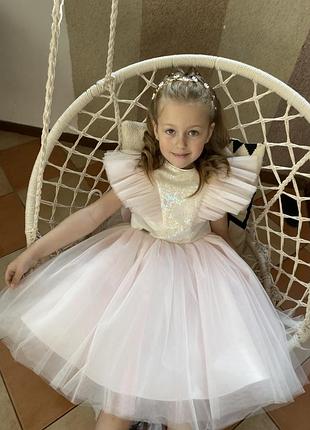 Сукня дівчача блідо рожева, випускне плаття