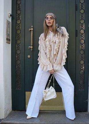 Шифоновая блуза с воланами