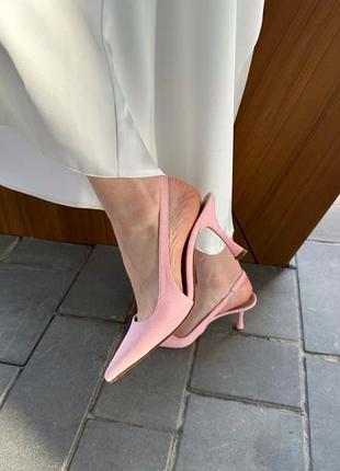 Нежно-розовые туфли-слингбеки - арт. 36253
