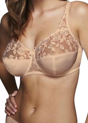 32f,70f, fantasie belle, бежевый роскошный атласный бюстгальтер с вышивкой с полной чашкой, новый