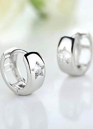 Серьги серебро 925 проба с цирконием