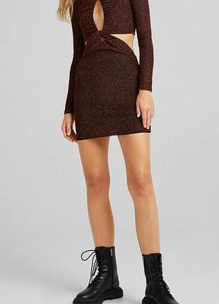 Мини платье из люрекса от bershka