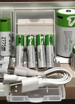 Аккумуляторы usb-с пальчиковые аа 2775 и аааа мини 750, батарейки smartools