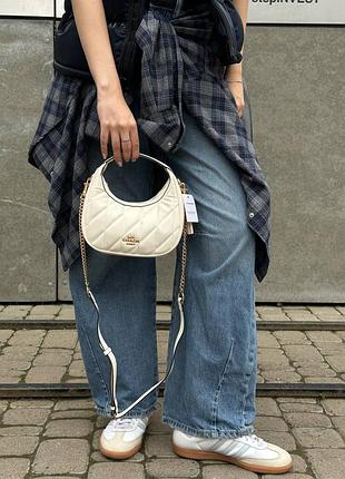 Повседневная кожаная сумка для девушек, женщин топ качества белый цвет, сумка - багет