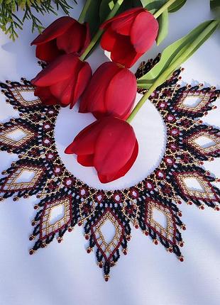 Силка из бисера эдельвейс национальное украшение