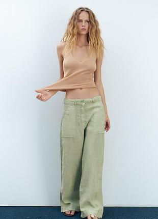 Продам лляні широкі штани zara (xl)