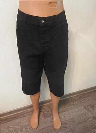 Джинсовые черные шорты, бриджи