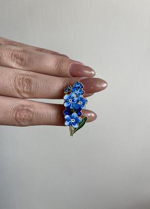 Пін значок металевий брошка квітка незабудка