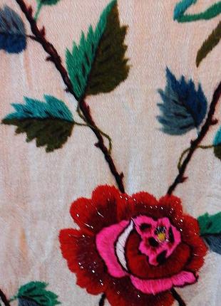 Вінтаж. великі заготівки вишивання гладдю ручної роботи. троянди🔥