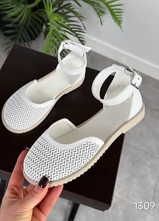 Босоніжки lioneli , білий, натуральна шкіра з перфорацією