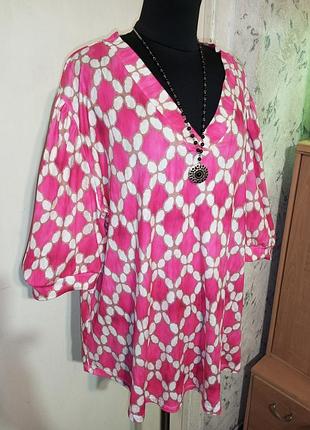 Италия натуральная трикотажная-стрейч блузка-футболка? большого размера italy