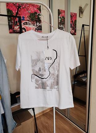 Оверсайз футболка серебро размер м zara