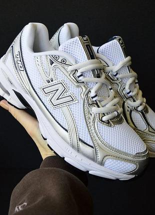 New balance 740 кроссовки кеды женские кожаные с сеткой весенние летние белые с серым легкие стильные