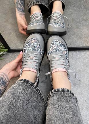 Кроссовки женские натуральная кожа с анатомическим носиком