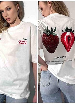 Біла футболка полуниця 🍓