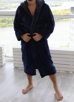 Чоловічий халат теплий домашній чоловічий халат туреччина хаоат чоловіча з капюшоном1 фото