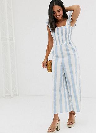 Комбинезон asos с рюшами в полоску