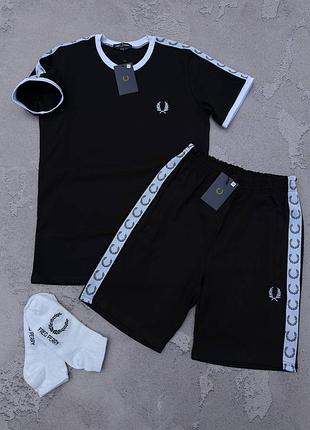 Набор fred perry лампас футболка шорты 2 пары носка в подарок 🎁