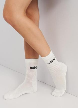 Білі бавовняні шкарпетки adidas 37-38.