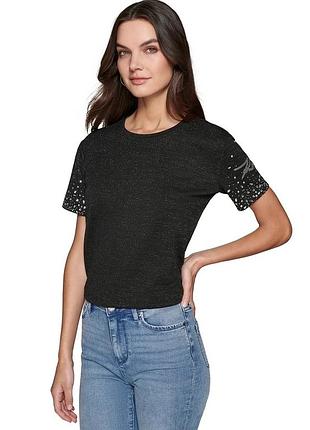 Женская футболка karl lagerfeld paris со стразами