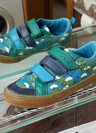 Clarks кеды кожа мокасины кроссовки на липучках