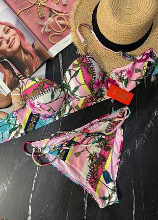 Розкішний купальник з квітковим принтом з чашечкою пуш-ап river island