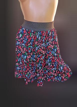 Летняя короткая юбка плиссе на резинке