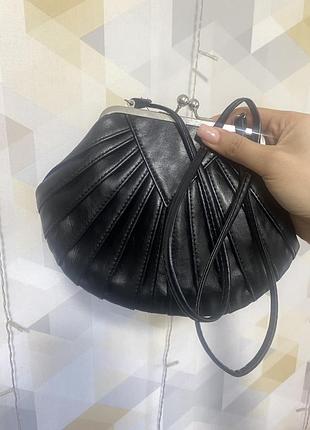 Сумочка сумка жіноча ридикюль шкіра штучна чорна вечірня dorothy perkins вінтажна ремінець