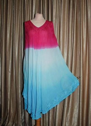 Индийский сарафан  для дома оверсайз ламбада платье домашнее.  индийское пляжное на пляж.