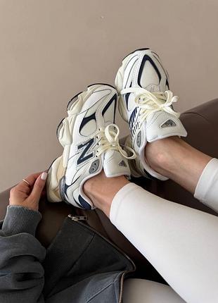 Жіночі кросівки new balance 9060 white / navy blue premium