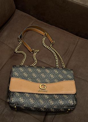 Сумка жіноча guess коричневая сумочка