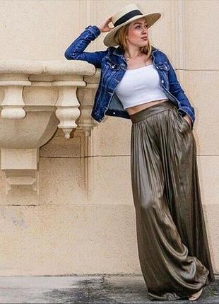 Легкие широкие брюки на высокий рост zara