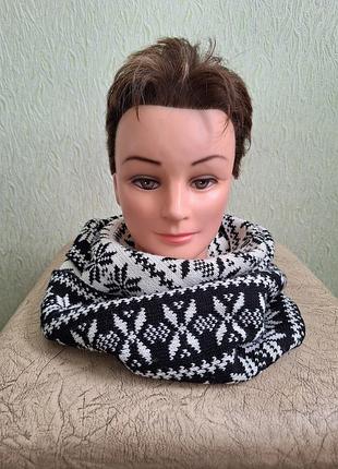 Снуд. хомут двухсторонний.  черно-белый.