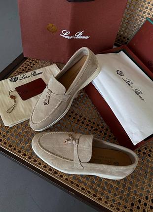 Лофери loro piana loafers beige