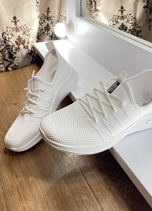 Мокасіни білі кросівки текстиль белые мокасины
