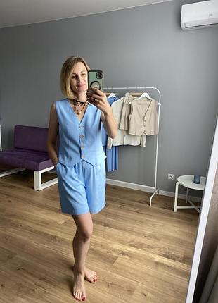 Шорти лляні, льняні шорти, жіночі шорти, літні легкі шорти