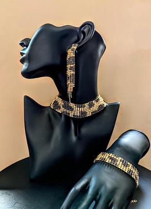 Набор украшений чокер*серьги*браслет g672k