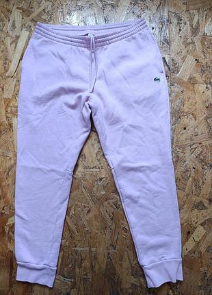 Оригинальные спортивные котоновые на флисе брюки lacoste