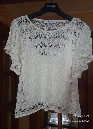 Блуза ажурная с топом