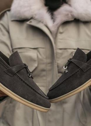 Loro piana dark grey🆕 шикарні жіночі балетки 🆕 купити накладений платіж5 фото