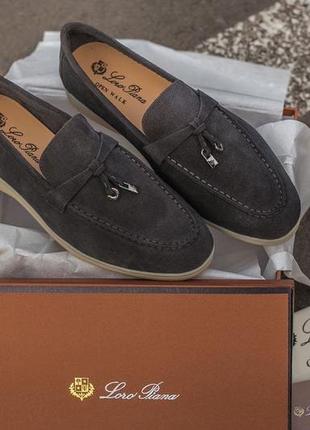 Loro piana dark grey🆕 шикарні жіночі балетки 🆕 купити накладений платіж6 фото