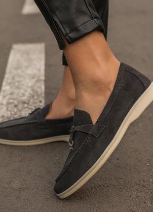 Loro piana dark grey🆕 шикарні жіночі балетки 🆕 купити накладений платіж2 фото