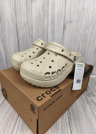 Сабо crocs classic baya platform clog bone