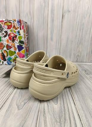 Сабо crocs classic baya platform clog bone