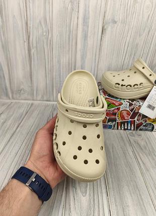 Сабо crocs classic baya platform clog bone