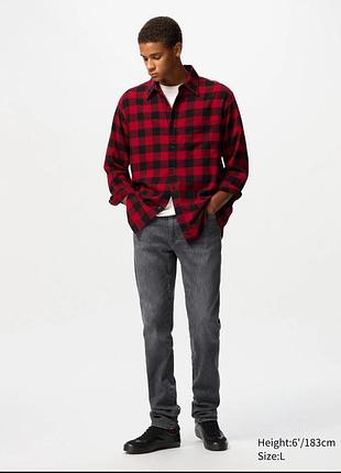 Стильные серые брюки чинос джинсы скинни uniqlo