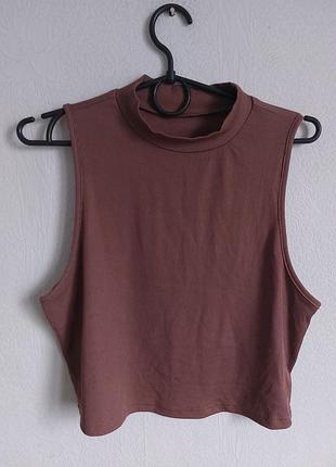 Шоколадний топ у рубчик