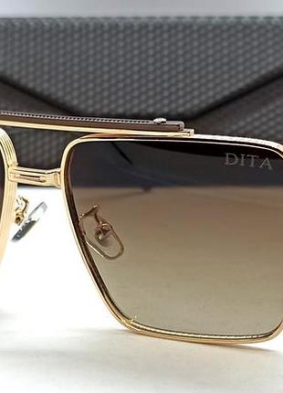 Dita очки мужские солнцезащитные модные брендовые коричневый градиент в золотом металле