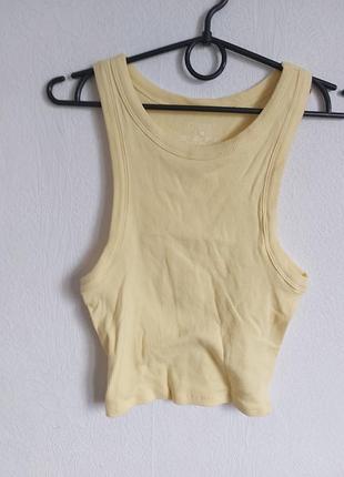 Лимонный топ в рубчик