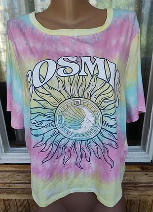 Стильна футболка сонце та місяць ☀️ 🌙 тай-дай